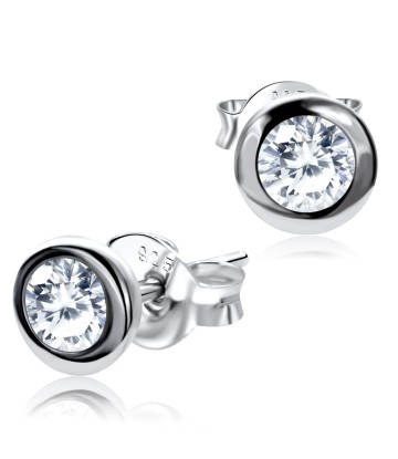 CZ Round Shaped Silver Stud Earring STS-3253